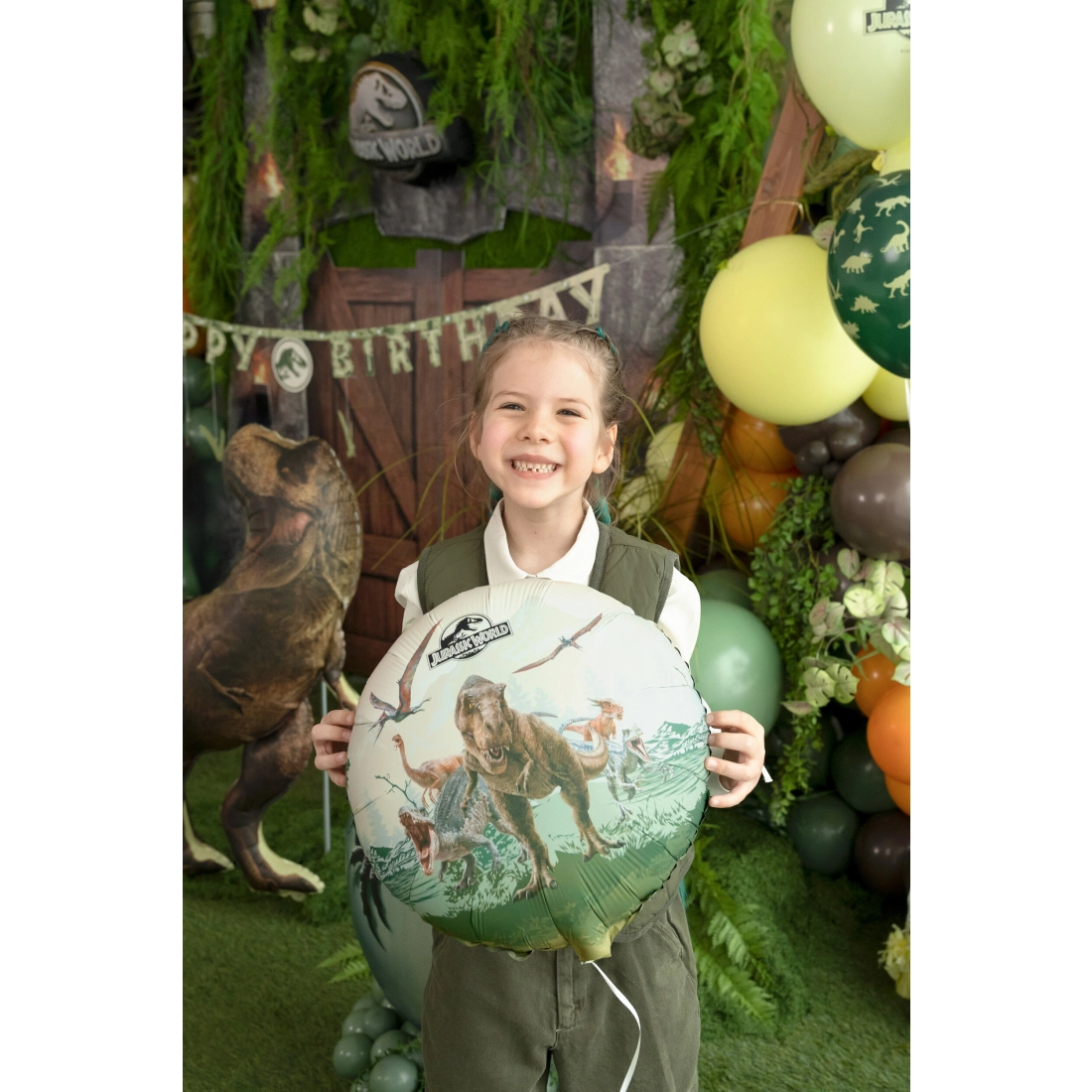 Okrogel folijski balon Jurassic World, mešane barve