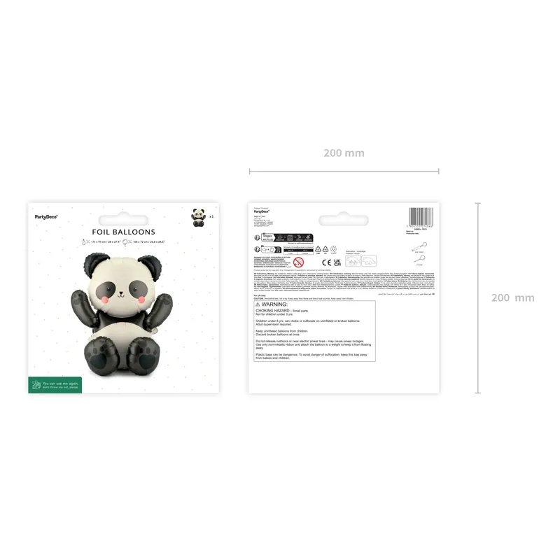 Palloncino in alluminio panda assortito
