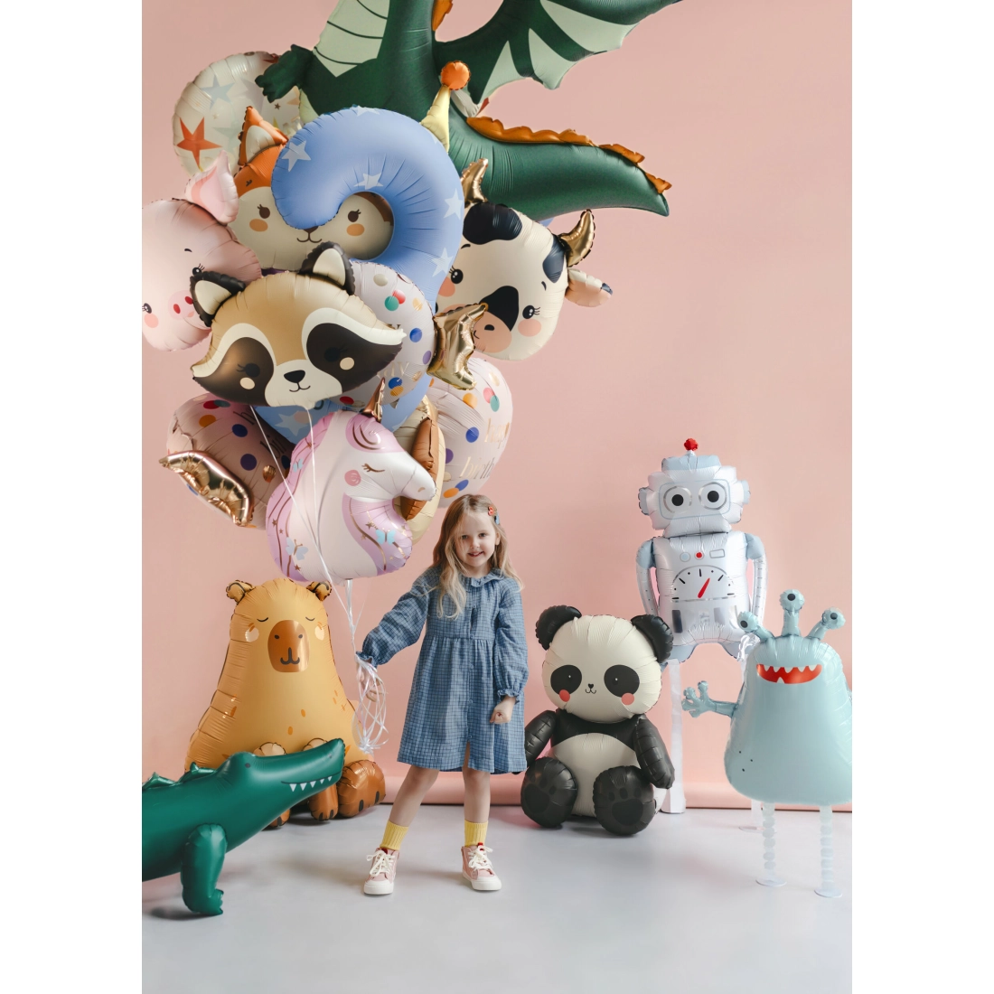 Palloncino in alluminio panda assortito
