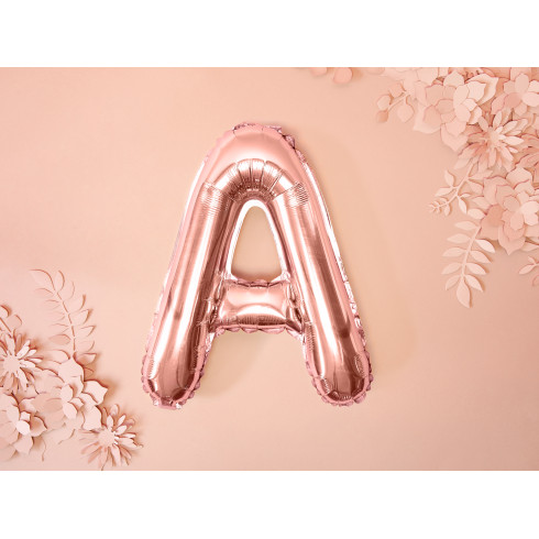 Fóliový balón písmeno A rose gold na párty