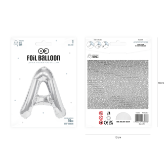 Folijski balon črka A srebrna 40 cm