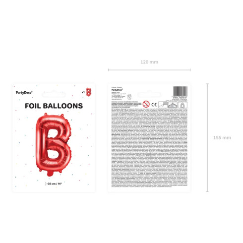 Fóliový balón písmeno B červený 35 cm