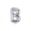 Ezüst fólia lufiballon B betű, 35 cm