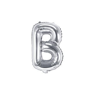 Fóliový balón písmeno B strieborný 35 cm
