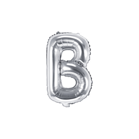 Fóliový balón písmeno B strieborný 35 cm
