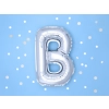 Ezüst fólia lufiballon B betű, 35 cm