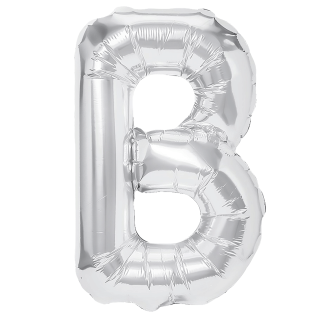 Folijski balon črka B srebrne barve 40 cm