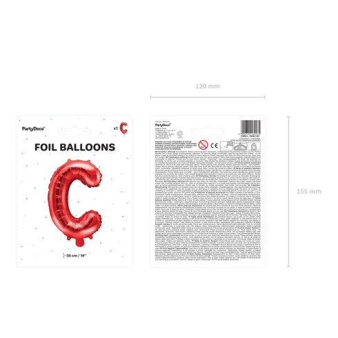 Fóliový balón písmeno C červený