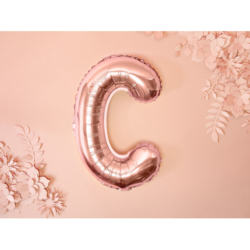 Fóliový balón písmeno C rose gold na párty