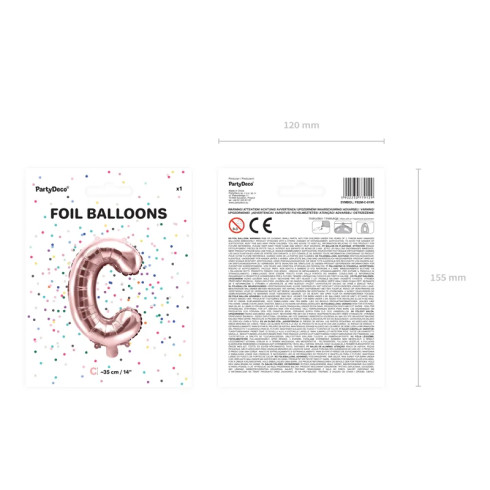 Fóliový balón písmeno C rose gold na párty