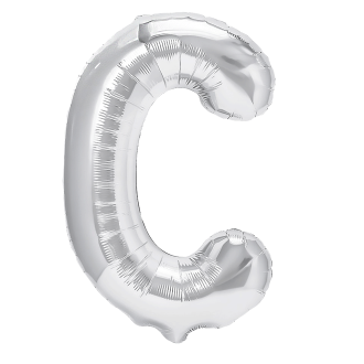 Folijski balon črka C srebrn 40 cm