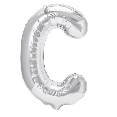 Ezüst fólia léggömb C betű, 40 cm Ezüst fólia léggömb C betű, 40 cm