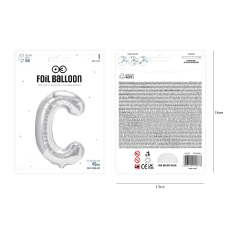 Folijski balon črka C srebrn 40 cm