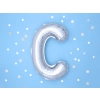 Ezüst fólia lufi C betű bulira