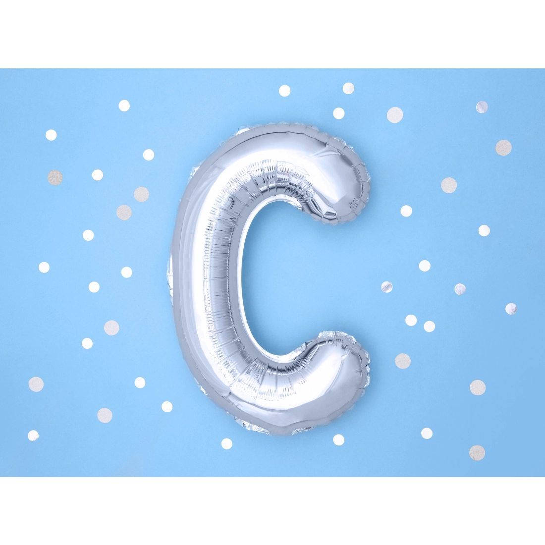 Ezüst fólia lufi C betű bulira