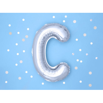 Fóliový balón písmeno C strieborný na párty