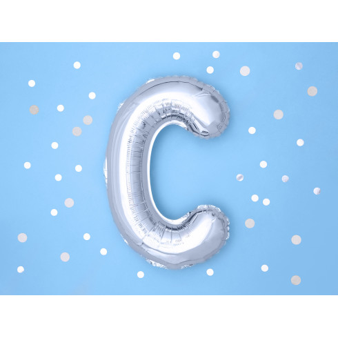 Fóliový balón písmeno C stříbrný na párty