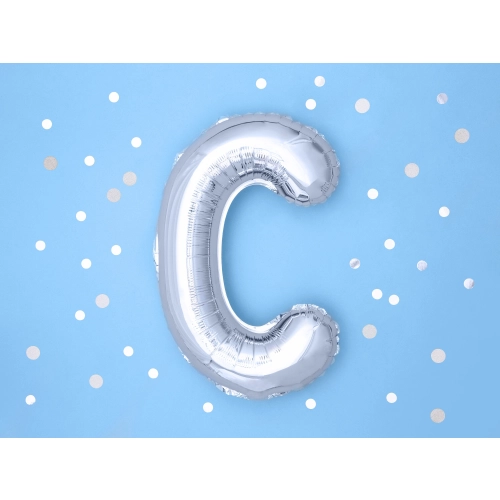Balon folie literă C argintiu pentru petrecere