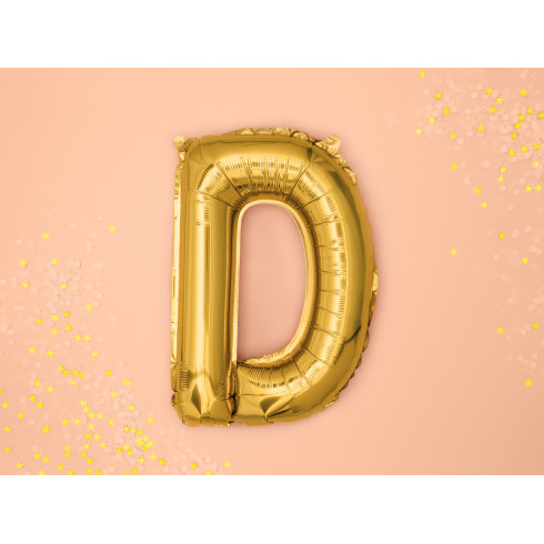 Fóliový balón písmeno D zlatý na oslavu
