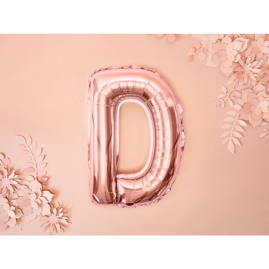 Rose gold fólia lufi D betű ünneplésre