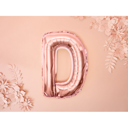 Fóliový balón písmeno D rose gold na oslavu