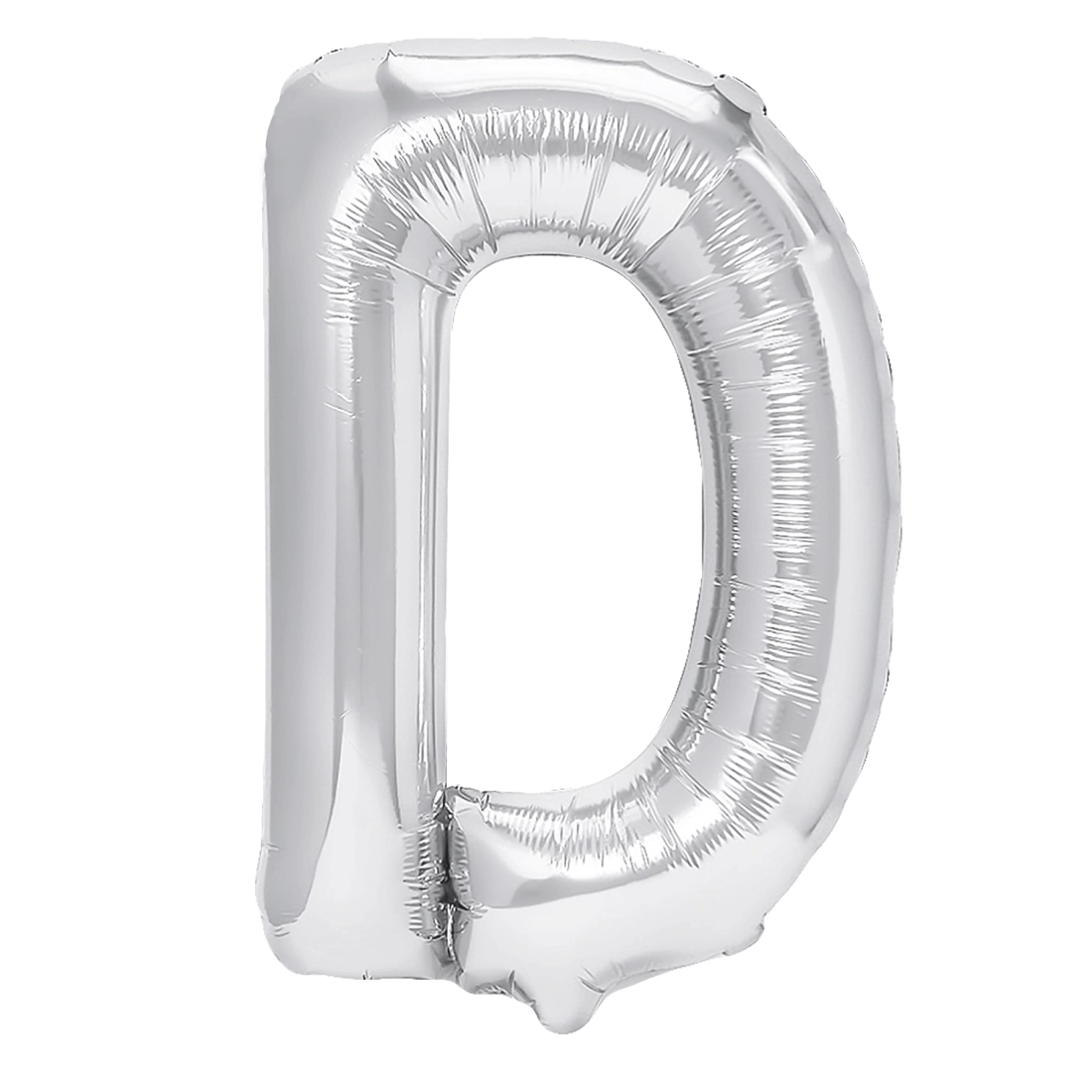 Ezüst fólia lufi „D” betű, 40 cm