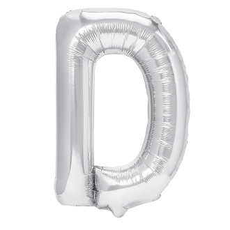 Folijski balon črka D srebrna 40 cm