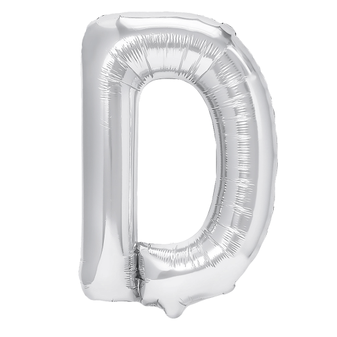 Ezüst fólia lufi „D” betű, 40 cm Ezüst fólia lufi „D” betű, 40 cm