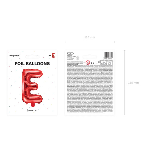 Fóliový balón písmeno E červený na oslavu