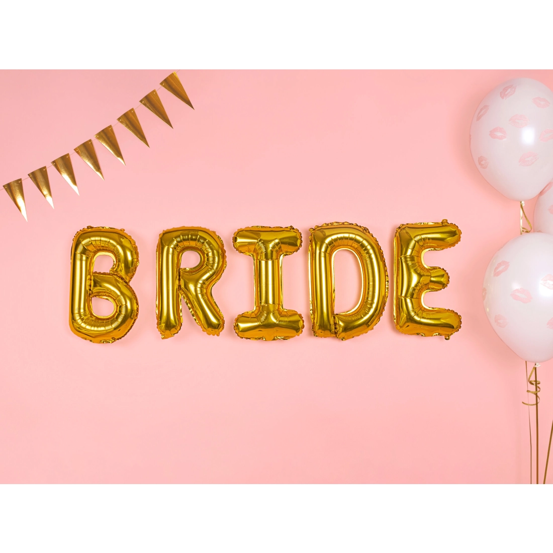 Fólia lufi E betű arany színben bulira