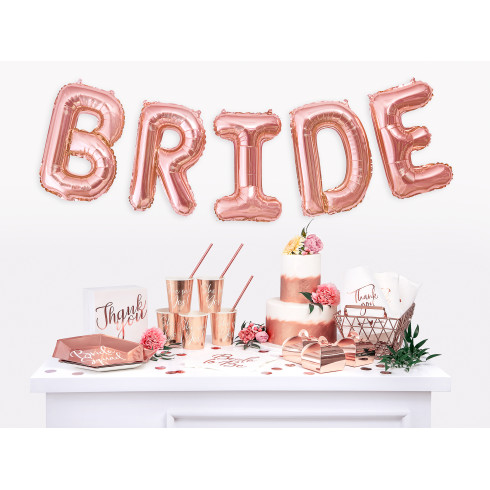 Fóliový balónek písmeno E rose gold 35 cm