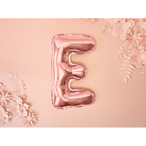Fóliový balónek písmeno E rose gold 35 cm