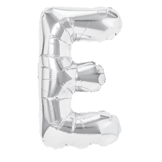 Foliasti balon črka E srebrn 40 cm