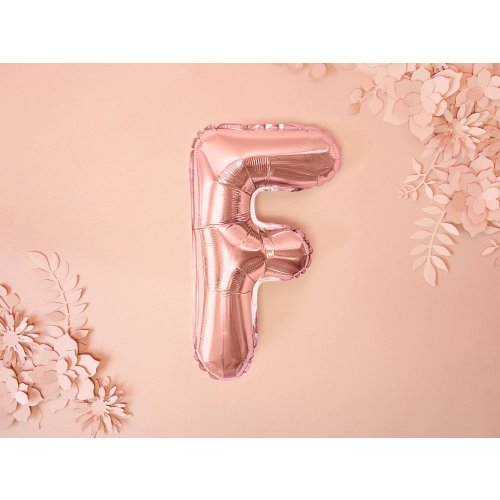 Balon din folie literă F rose gold pentru petrecere