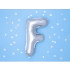 Ezüst fólia léggömb F betű, 35 cm