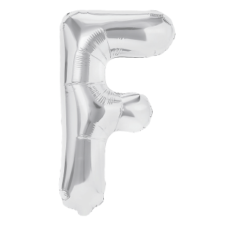 Fólia lufi „F” betű, ezüst, 40 cm