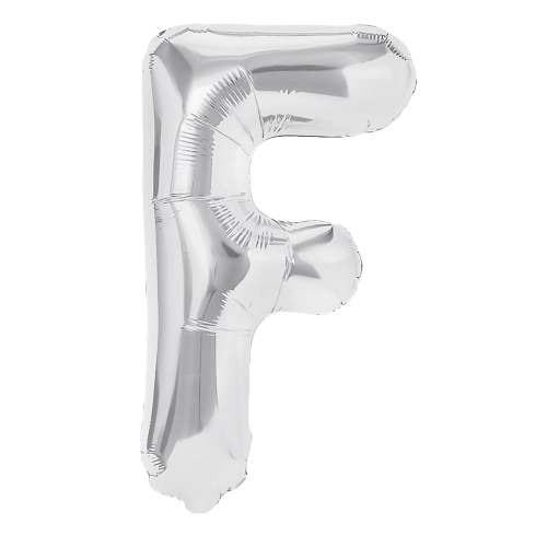 Fólia lufi „F” betű, ezüst, 40 cm