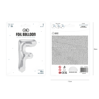 Folijski balon črka F srebrna 40 cm