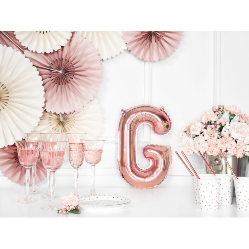 Fóliový balón písmeno G rose gold