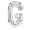 Balon din folie literă G, argintiu, 40 cm