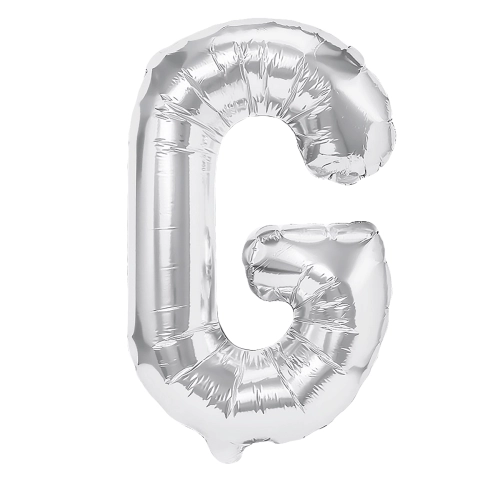 Fólia lufi G betű, ezüst, 40 cm
