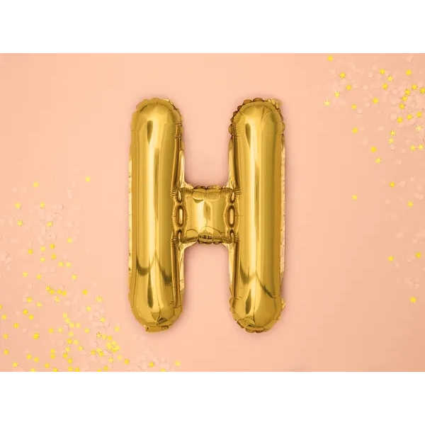 Fólia lufi H betű, arany színű partyra