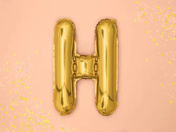 Fóliový balón písmeno H gold na párty