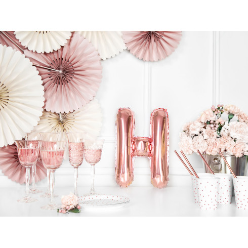 Fóliový balón písmeno H rose gold na párty