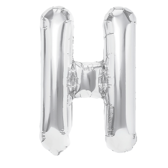 Foliasti balon črka H srebrn 40 cm