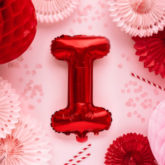 Fóliový balón písmeno I červený na párty