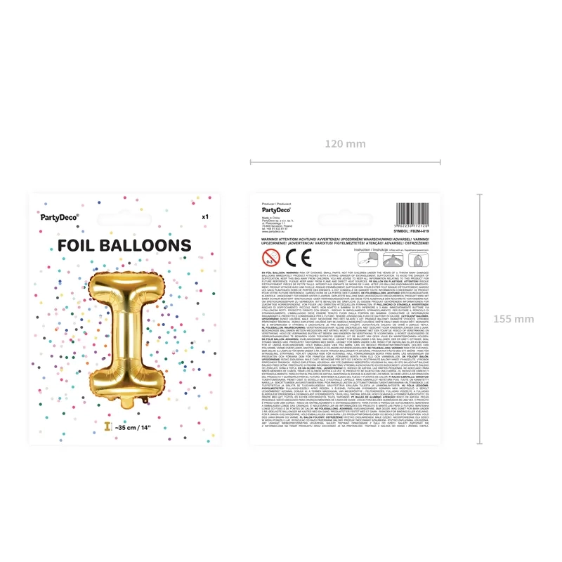 Arany fólia lufi I betű bulira