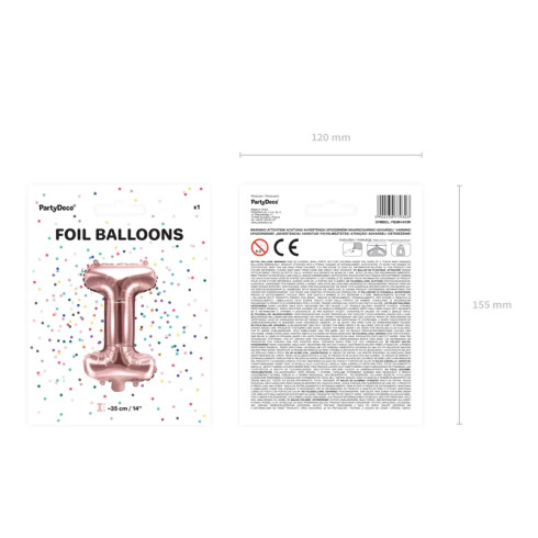 Fóliový balón písmeno I rose gold na párty