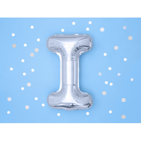Foliový balón písmeno I stříbrný 35 cm