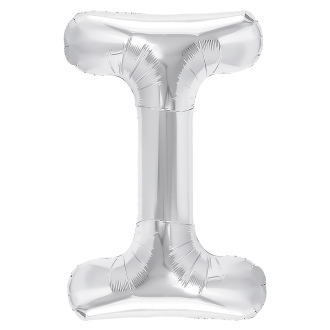 Folijski balon črka I srebrne barve 40 cm